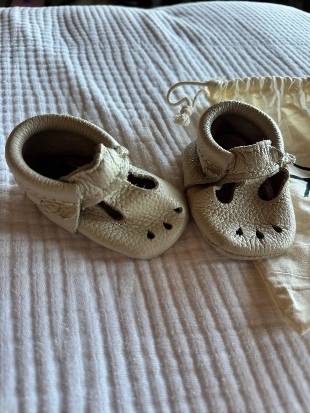 Freshly Picked Cream Baby Moccasins